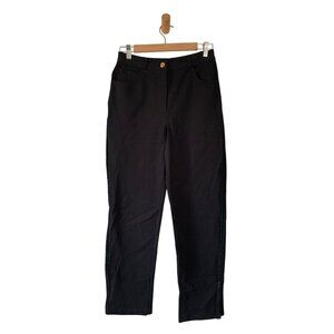 St. John Sport Black Sequin-Trim Pants Size 6 Cotton/Spandex